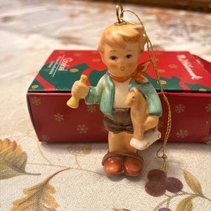 Vintage Goebel Hummel 1997 Boy with Horse & Horn Ornament